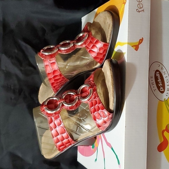 Dr. Scholl's Shoes - DR SCHOLLS AVALON PINK CROCADILE HEELS